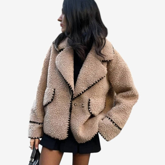 Blouson Hiver Élégant Col Montant avec Doublure Polaire - PanierRoyale