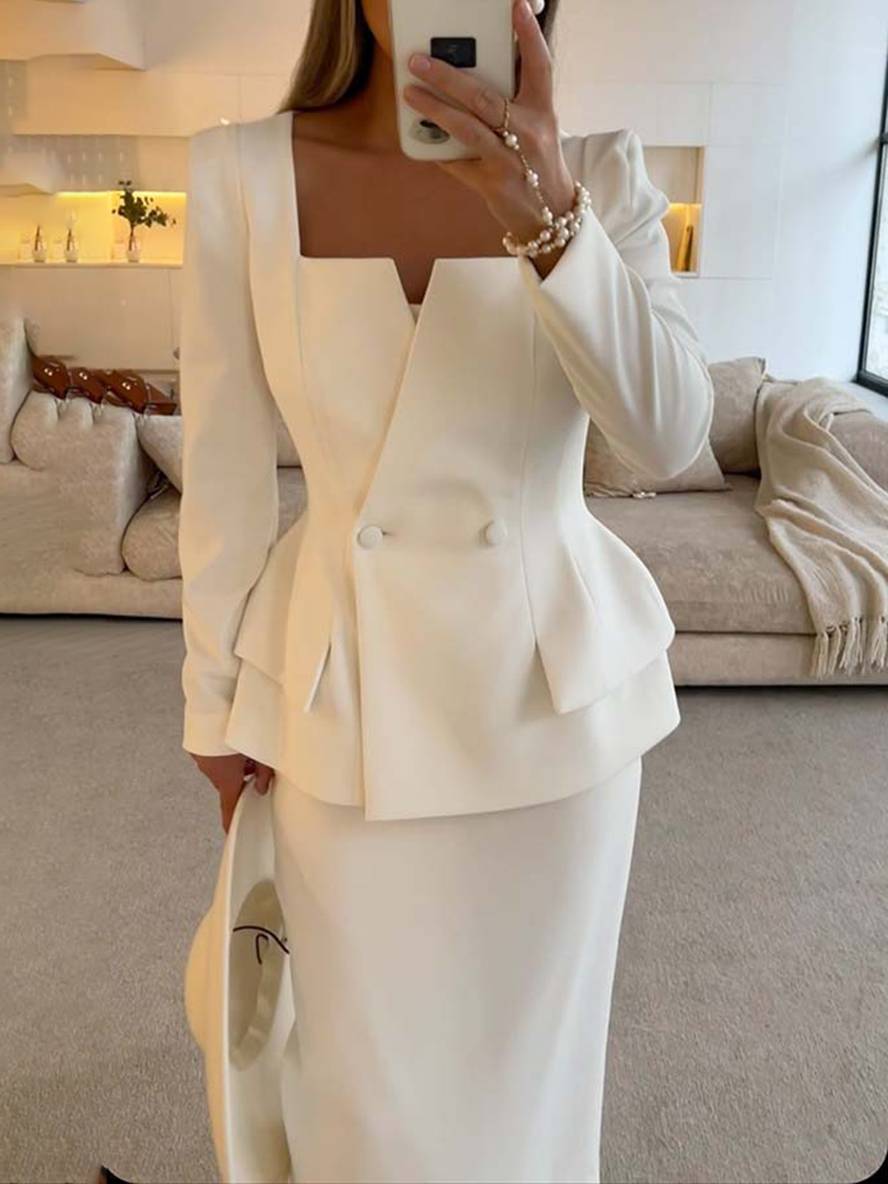 Costume Femme Chic Deux Pièces Taille Élastique - PanierRoyale