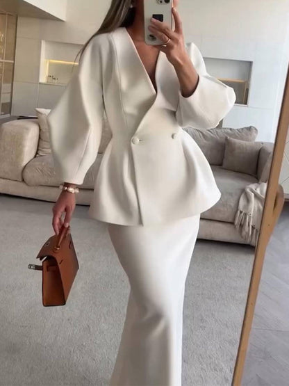Costume Femme Chic Tailleur Jupe Affaires - PanierRoyale