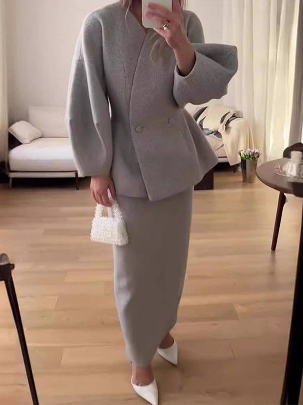 Costume Femme Chic Tailleur Jupe Affaires