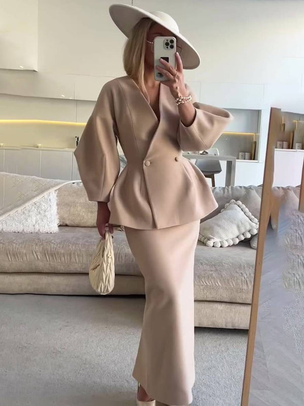 Costume Femme Chic Tailleur Jupe Affaires
