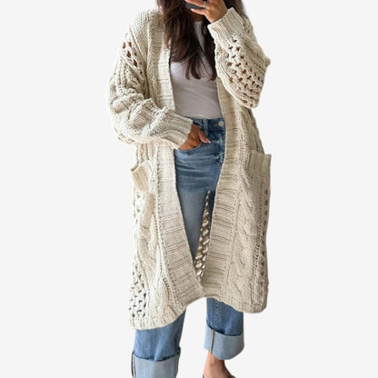 Gilet en Maille Épaisse Homme avec Poches et Manches Longues