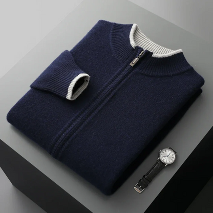 Pull Homme Mérinos Zippé Chaud et Léger