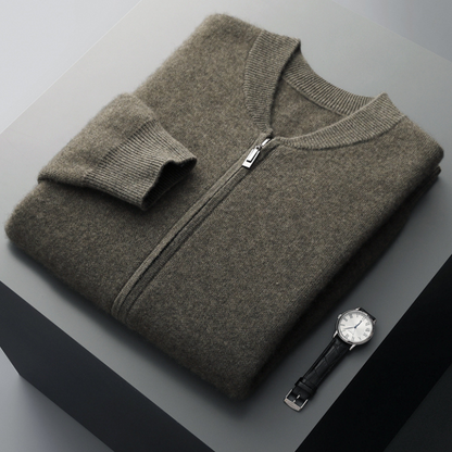 Cardigan Homme Laine Chaud et Élégant avec Fermeture Éclair