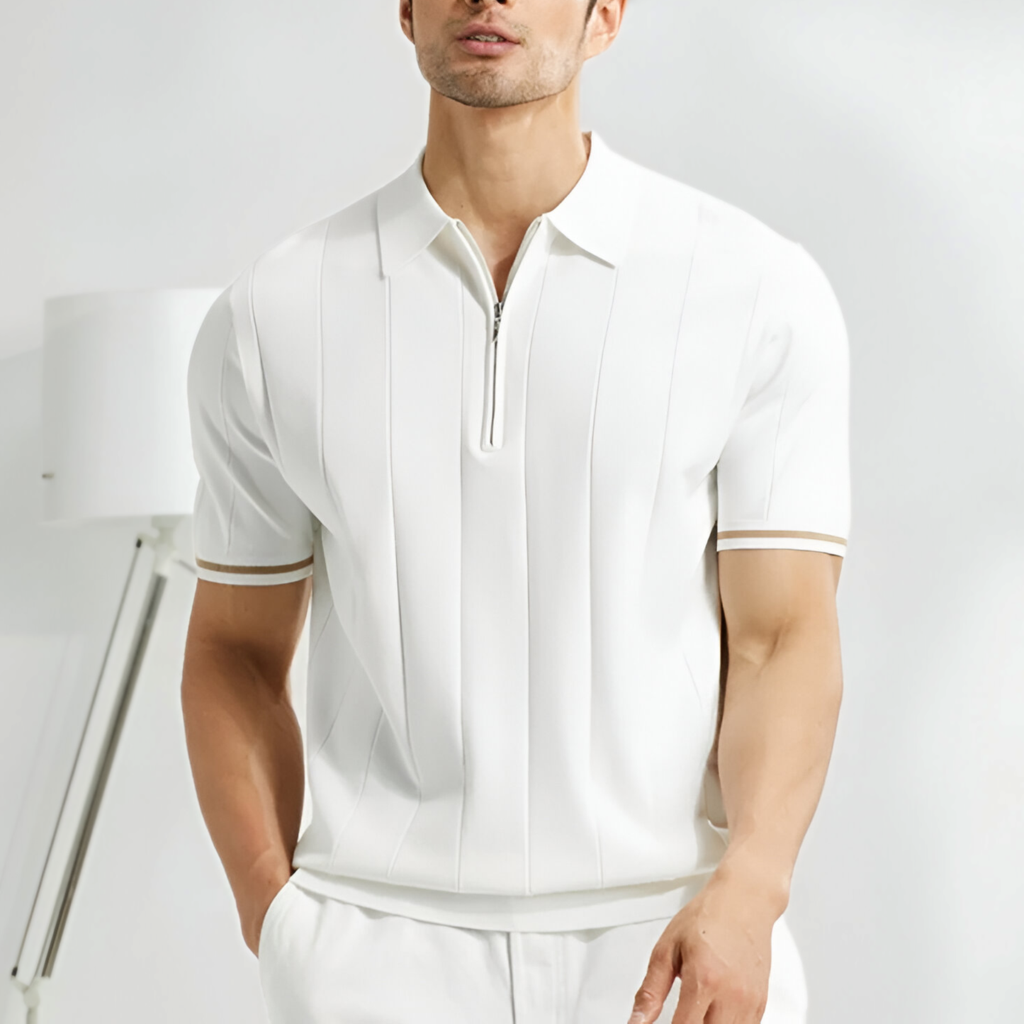 Polo Homme Manches Courtes Rayé Décontracté pour Été - PanierRoyale