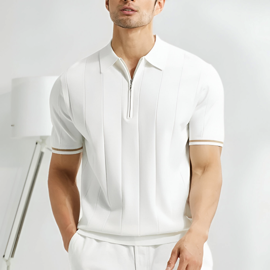 Polo Homme Manches Courtes Rayé Décontracté pour Été - PanierRoyale