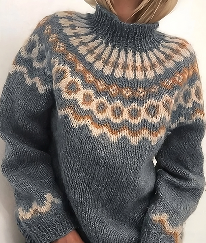 Pull à Col Roulé Femme Laine Islandaise Douce