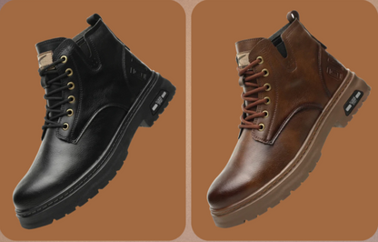 Bottes Homme Haut de Gamme à Lacets et Fermeture Éclair