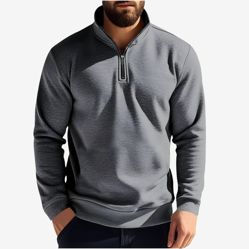 Pull à Manches Longues avec Fermeture Éclair et Col Rond - PanierRoyale