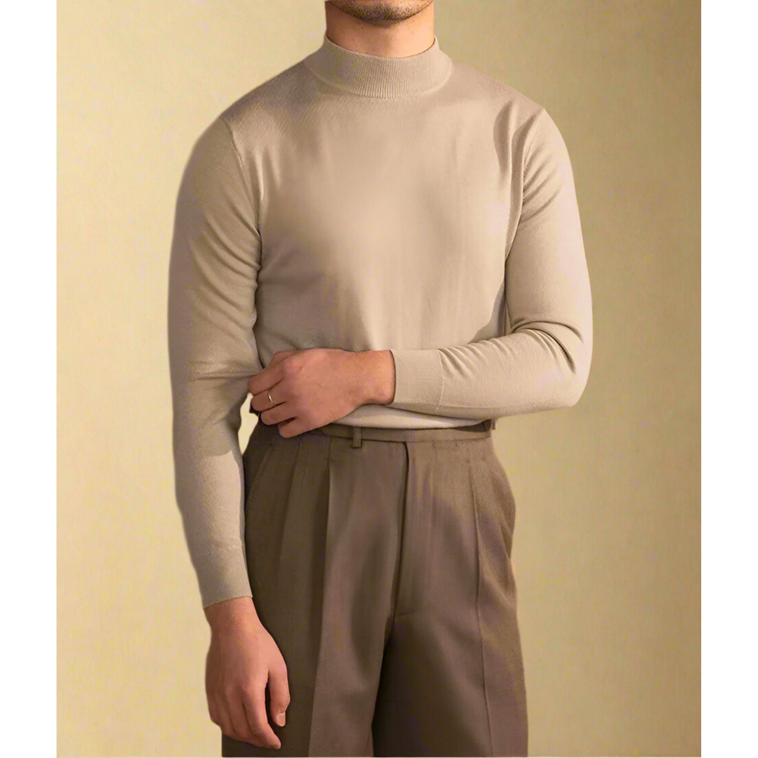 Pullover Homme Col Roulé en Laine - Classique et Élégant