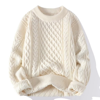 Pull Homme Tricot Chaud et Élégant Beige - PanierRoyale