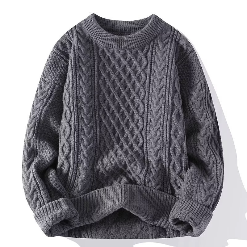 Pull Homme Tricot Chaud et Élégant Beige