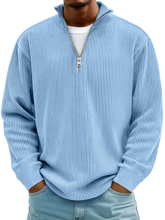 Pull Homme Demi-zip Confortable Chaleur Légère Coupe Moderne - PanierRoyale