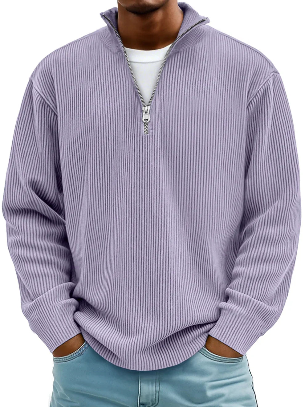Pull Demi-zip Confortable Chaleur Légère Coupe Moderne
