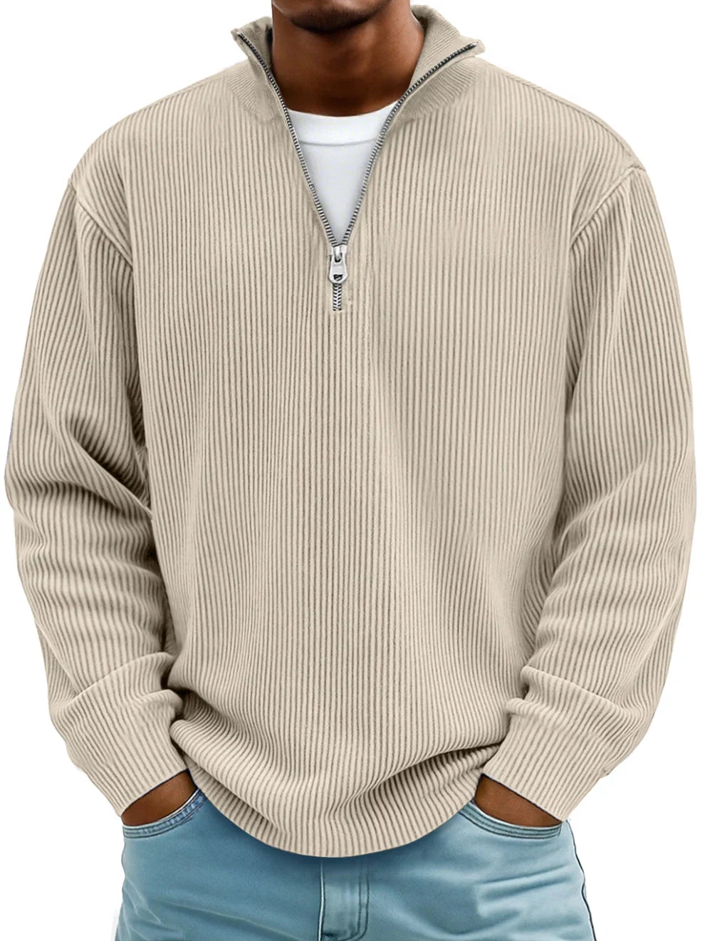 Pull Demi-zip Confortable Chaleur Légère Coupe Moderne