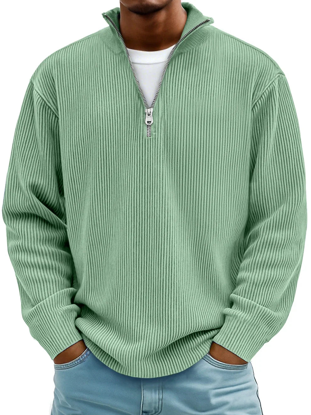 Pull Demi-zip Confortable Chaleur Légère Coupe Moderne