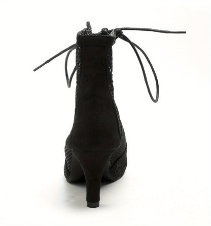 Calyva™ – Sandales Femme à Talon Haut et Lacets Chic pour Soirée Été