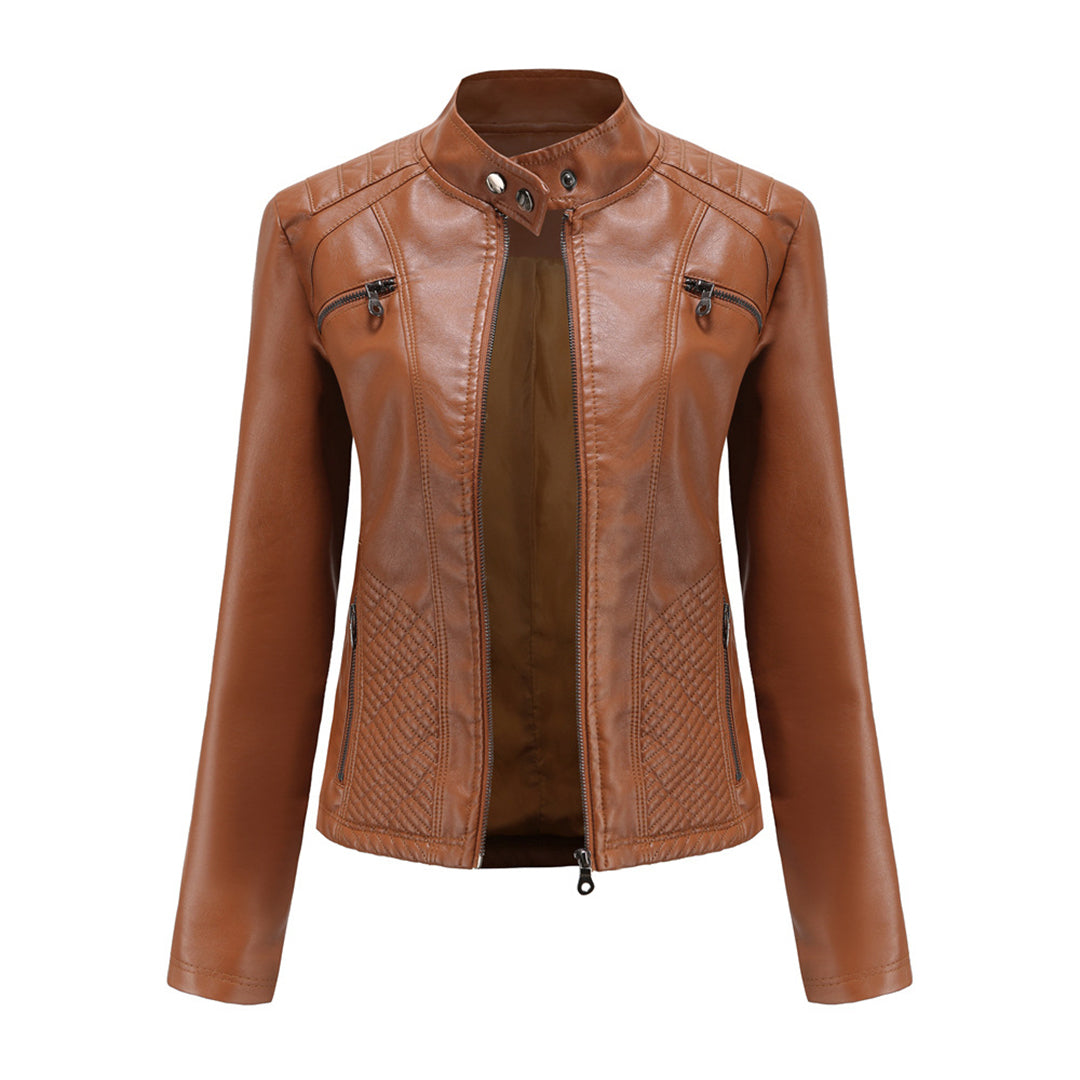 Veste Cuir Féminine Éclair Élégante
