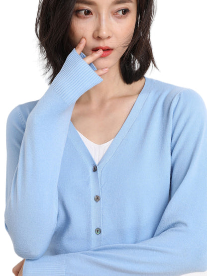 Cardigan Femme Col V Décontracté et Chic - PanierRoyale