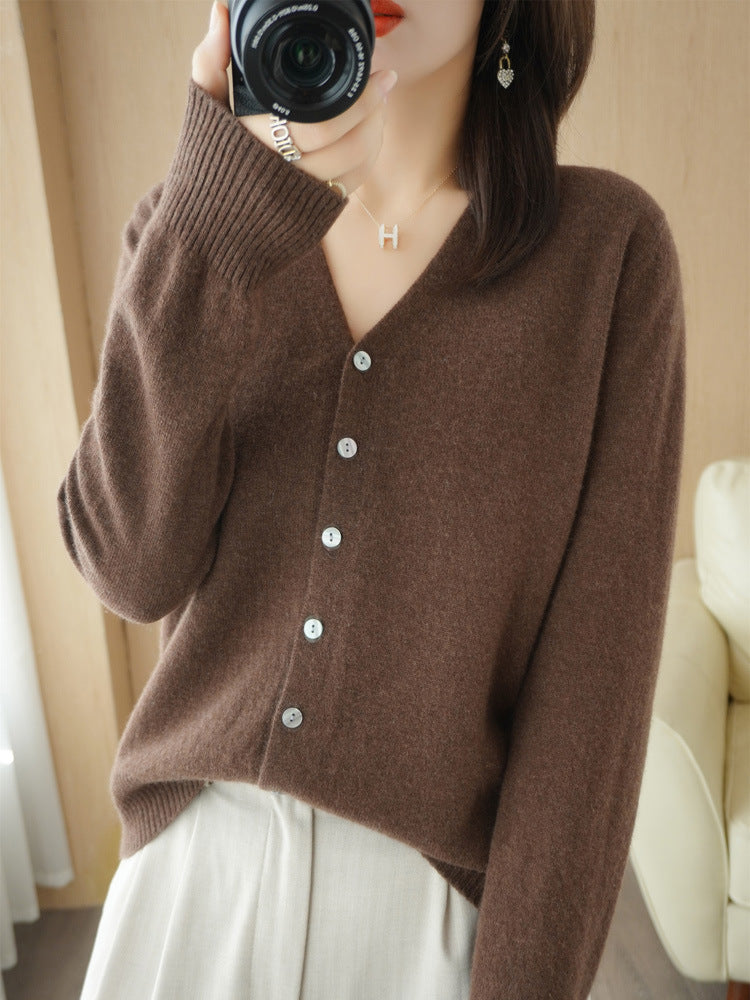 Cardigan Femme Col V Décontracté et Chic