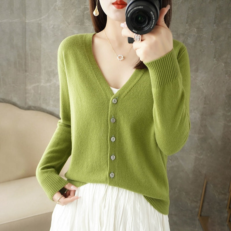 Cardigan Femme Col V Décontracté et Chic