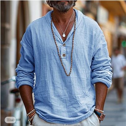 Chemise Lin Coton Homme Élégant et Confortable