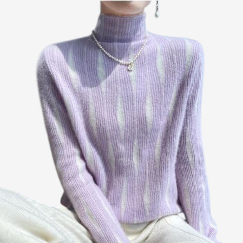 Pull Femme Col Roulé Manches Longues Confortable - PanierRoyale