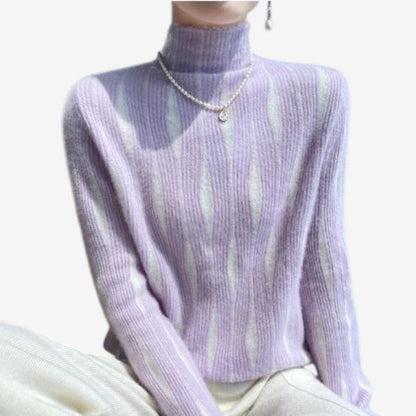 Pull Femme Col Roulé Manches Longues Confortable - PanierRoyale
