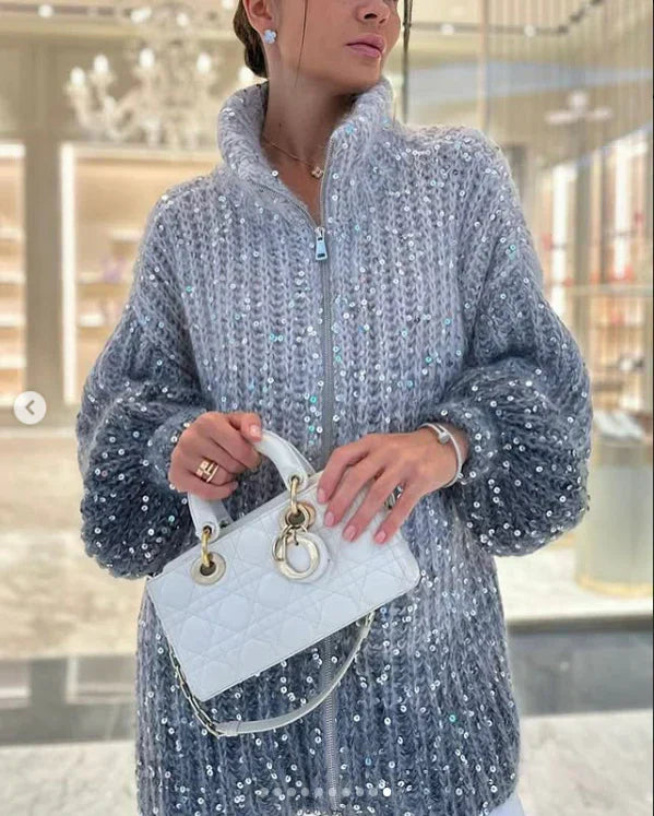 Gilet Femme Pailleté Glamour Élégant