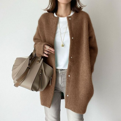 Gilet Femme Tricot Chaud et Élégant pour Automne Hiver