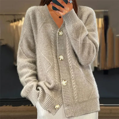 Gilet Femme Cachemire Doux à Manches Longues - PanierRoyale
