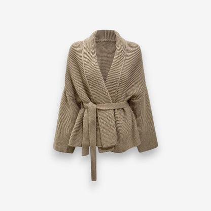 Cardigan Epais Douillet avec Ceinture pour Femme
