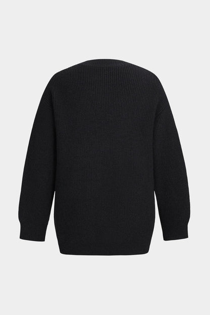 Cardigan Femme Noir en Maille avec Patches Jean