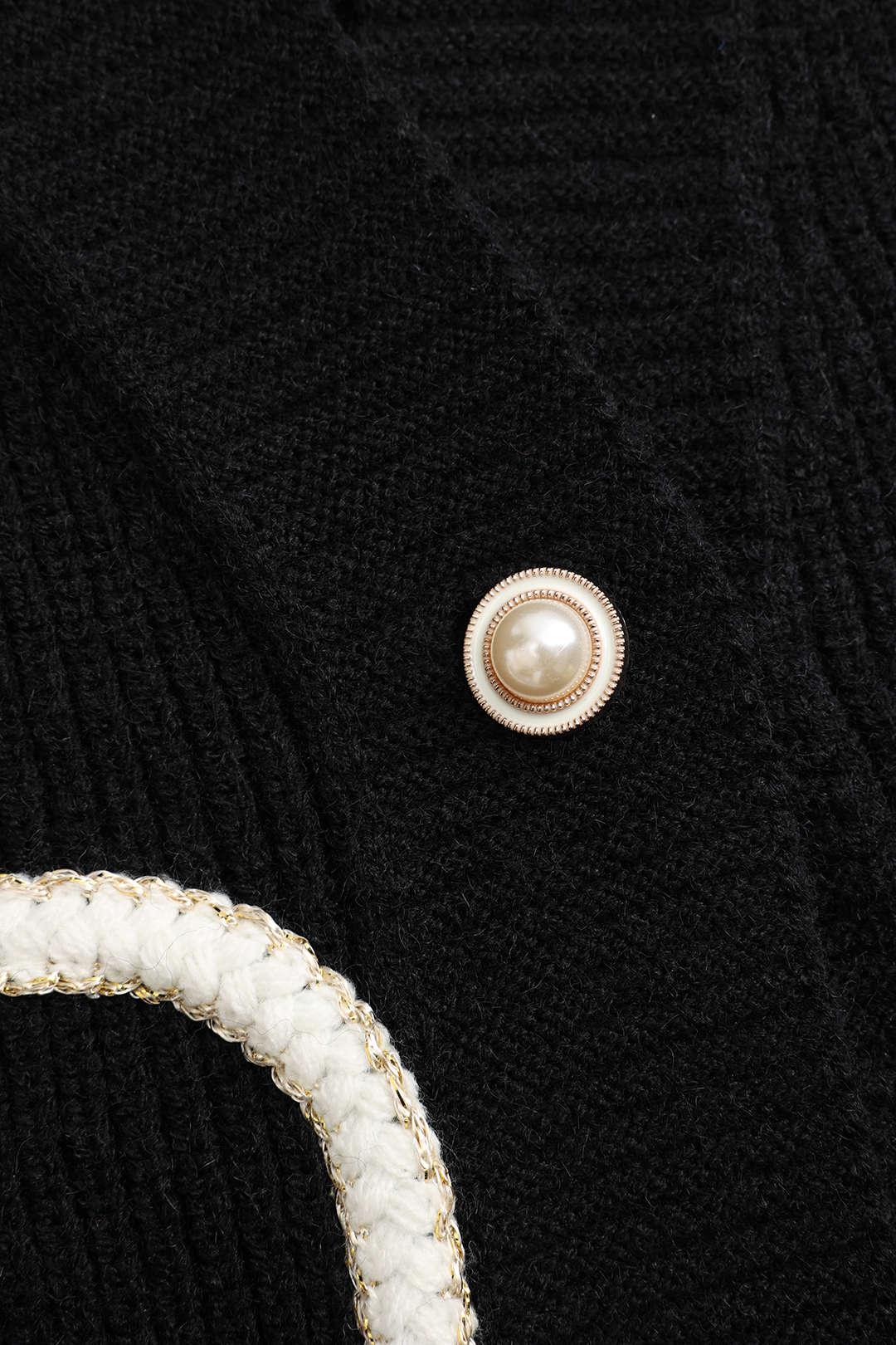 Cardigan Femme Noir en Maille avec Patches Jean