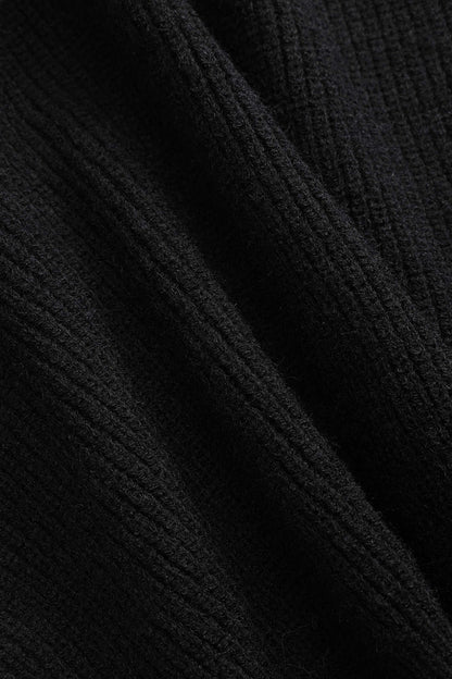 Cardigan Femme Noir en Maille avec Patches Jean