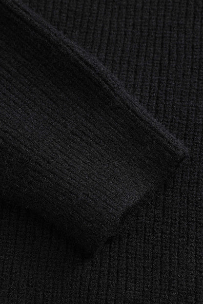 Cardigan Femme Noir en Maille avec Patches Jean