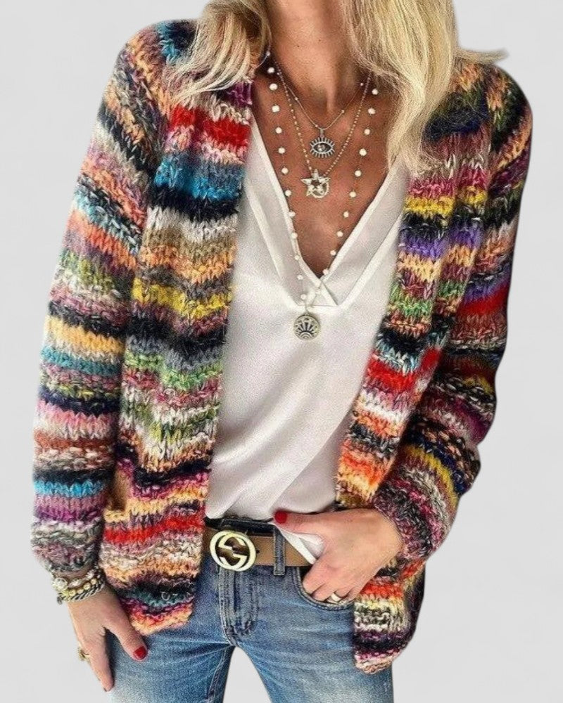 Cardigan femme multicolore doux et chaud - PanierRoyale