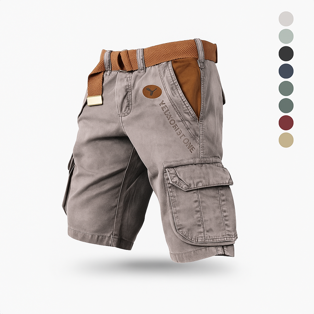 Pantalon Bermuda Élastique Homme Noir Stretch