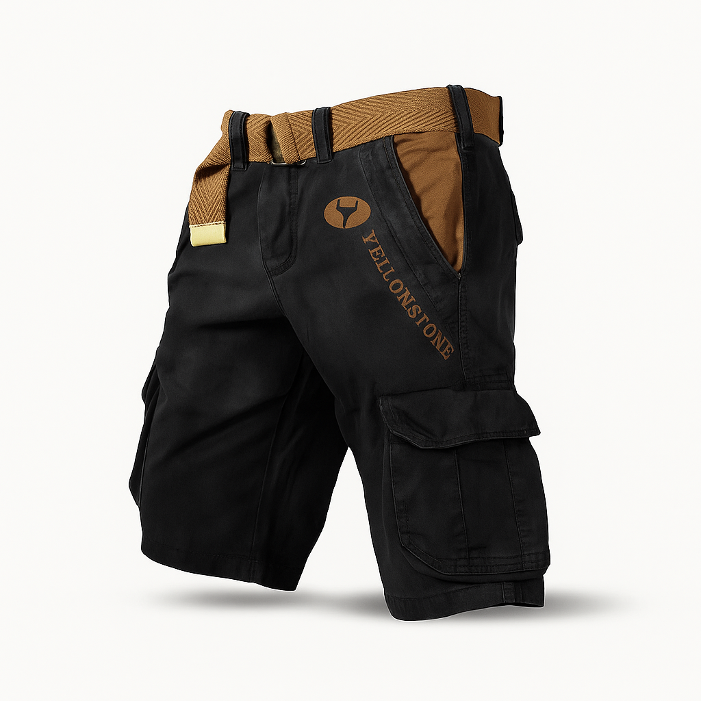 Pantalon Bermuda Élastique Homme Noir Stretch - PanierRoyale