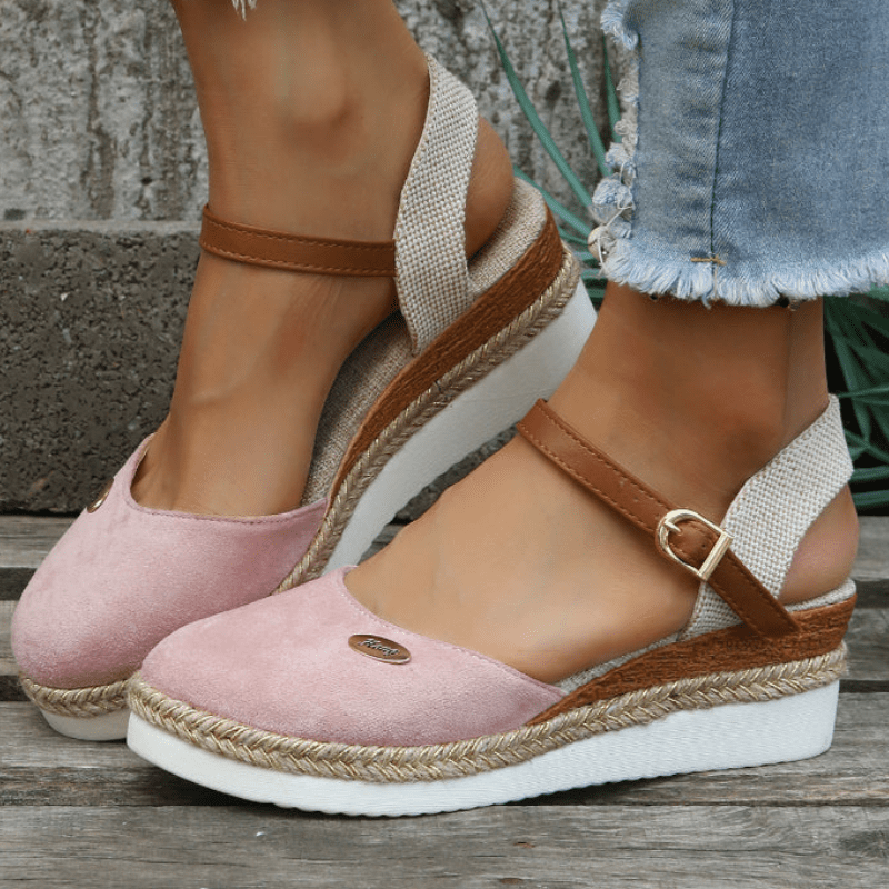 Sandales Talon Femmes Élégantes à Fermeture Réglable