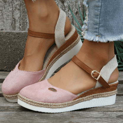Sandales Talon Femmes Élégantes à Fermeture Réglable