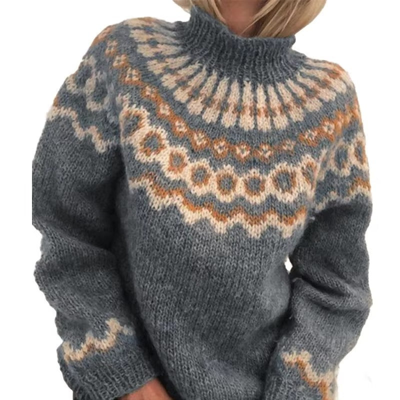 Pull Femme Col Montant Hiver Chaud