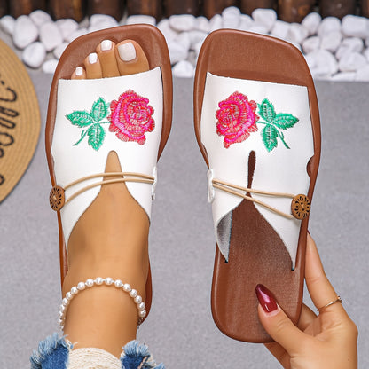Carrelia™ – Sandales Plates Femme Chic & Confortables à Bout Carré