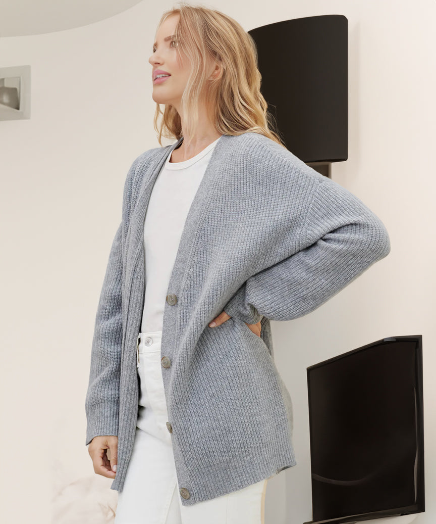 Cardigan D'hiver À Manches Longues Pour Femme | Coupe Oversize