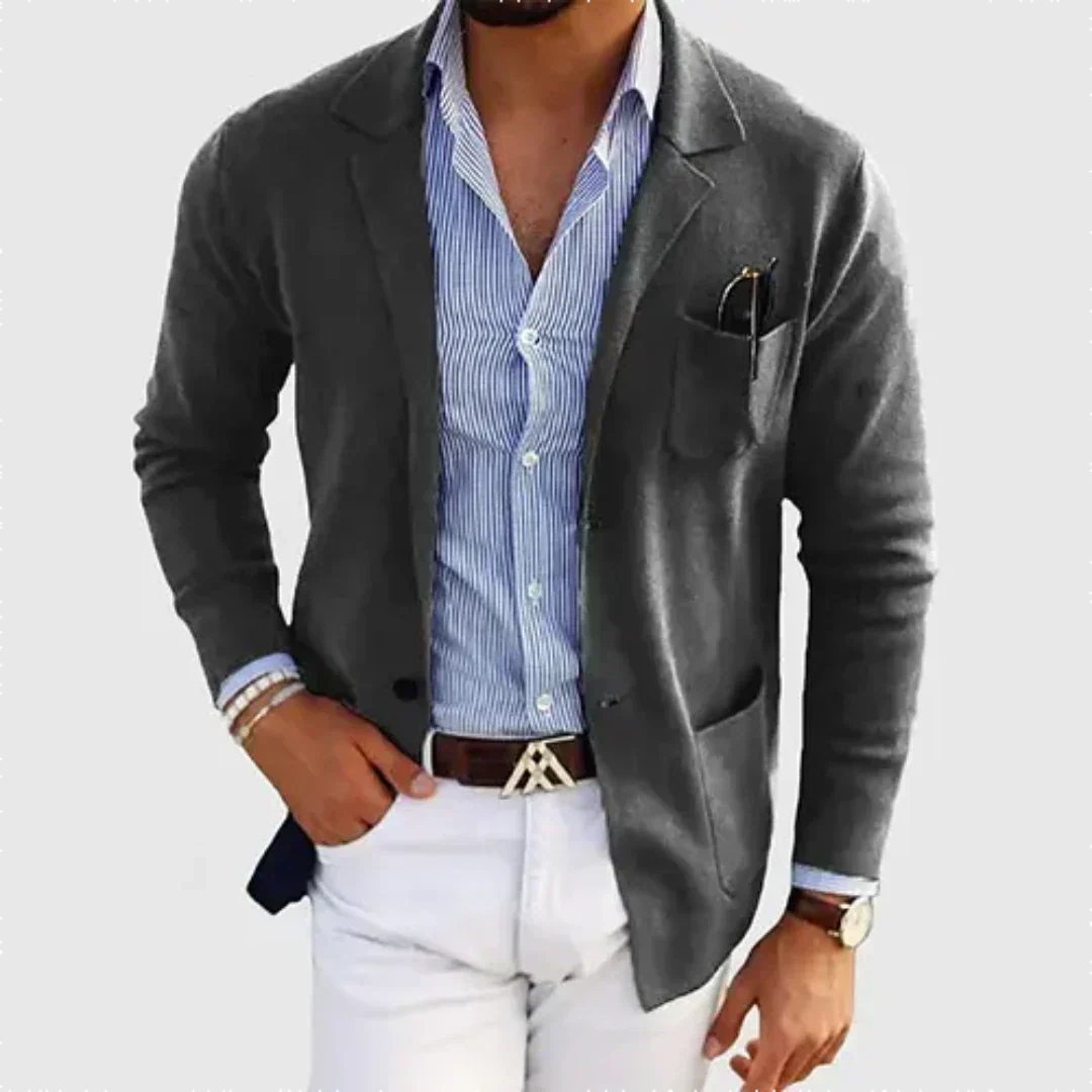 Blazer Homme Décontracté à Simple Fermeture