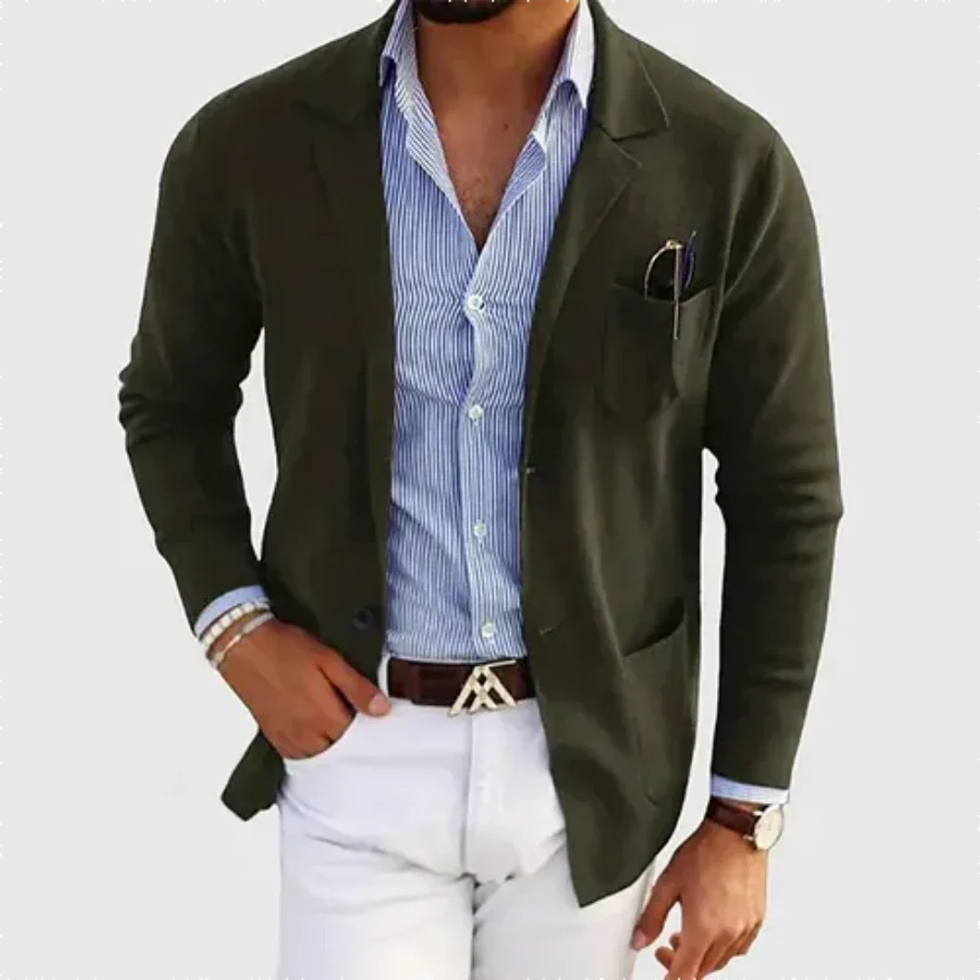 Blazer Homme Décontracté à Simple Fermeture