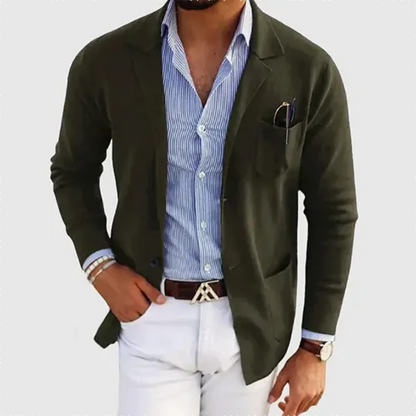 Blazer Homme Décontracté à Simple Fermeture