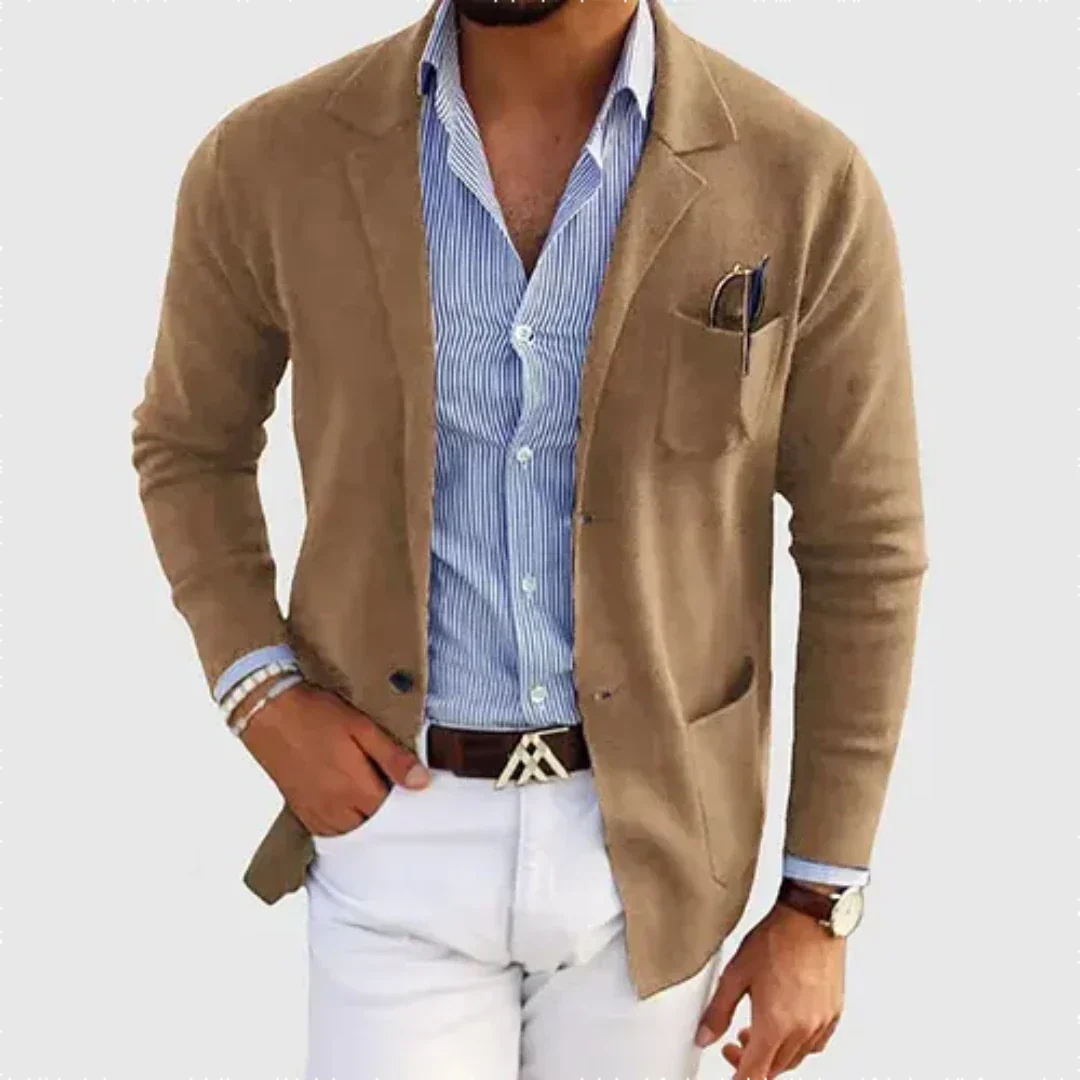 Blazer Homme Décontracté à Simple Fermeture