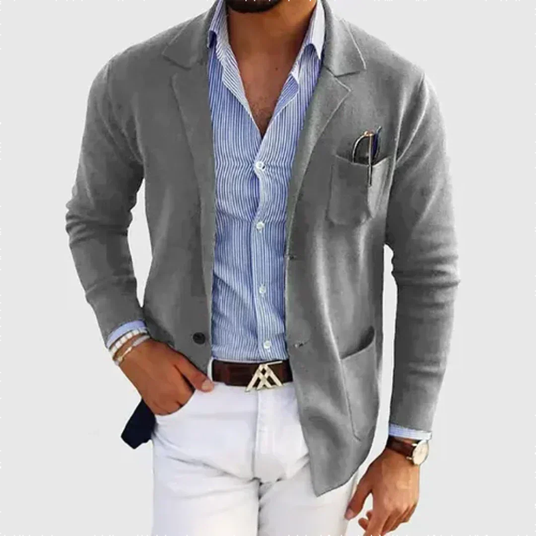 Blazer Homme Décontracté à Simple Fermeture