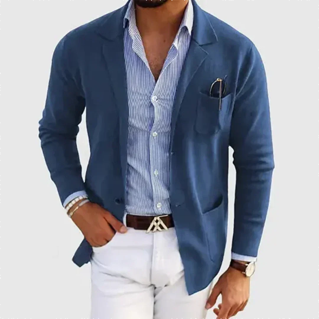 Blazer Homme Décontracté à Simple Fermeture